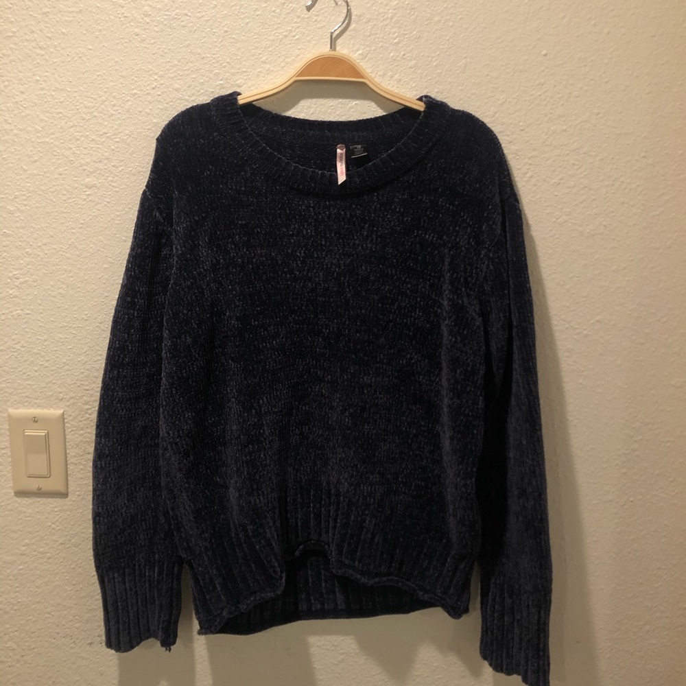 Navy Blue Fuzzy Sweater